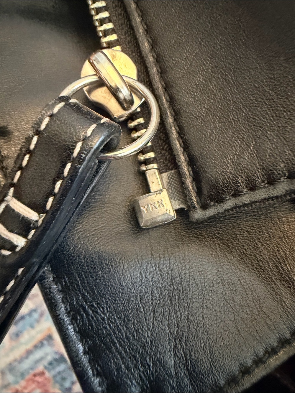 Coach Black Leather Shoulder Tote Purse Bag - Picture 6 of 9